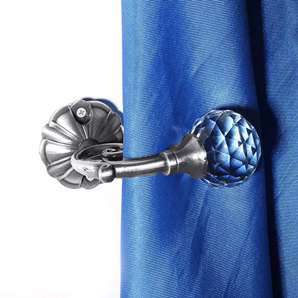 2 Pcs Curtain Hook Creative Small Hook Strap Hook European Crystal Wall