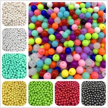 Miçangas espaçadoras de acrílico, 6mm 8mm 10mm, miçangas soltas para fazer jóias, colar, pulseira, brincos, acessórios