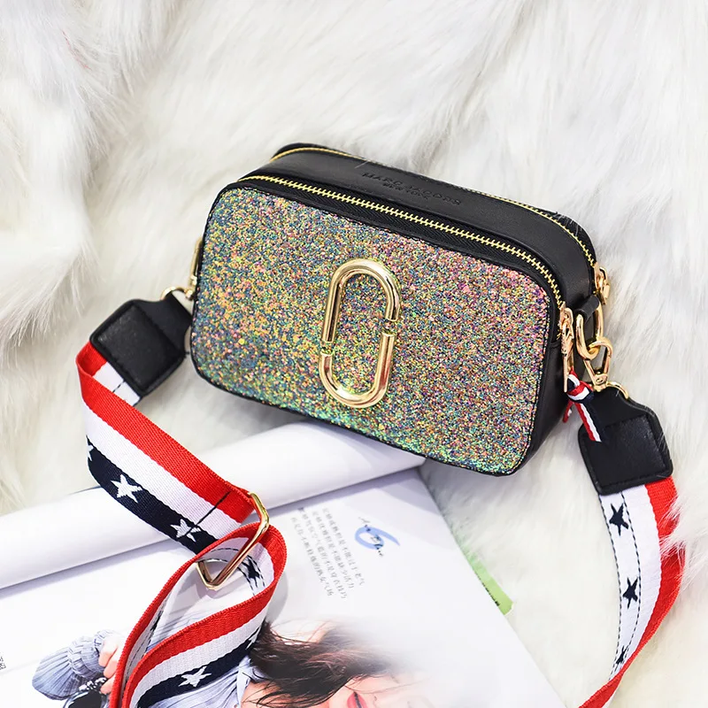 

2018 New Fashion Wide Straps Leather Women Shoulder Bags Ladies Messenger Crossbody Bag Small Square Package Handbags