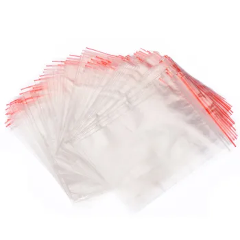 

100Pcs/Pack High Quality Plastic Zip Zipped Lock Reclosable Clear Seal Bags Clear Bag 3 Sizes For DIY Home Storage