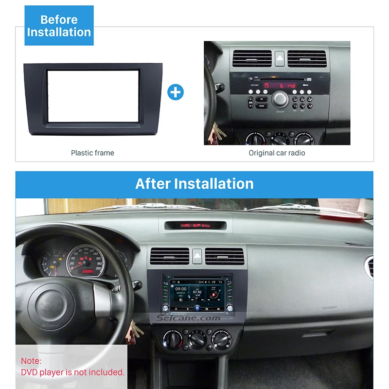 Зазор Seicane 2Din gps Авто Радио Рамка фасции Indash для Suzuki 2009 Swift переустановка установка крышка приборной панели комплект отделки