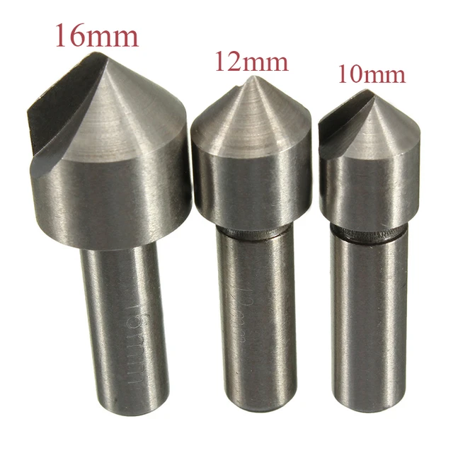 Juego de brocas para avellanador HSS, 90 grados, 10mm, 12mm, 16mm, para  Metal duro, 3 unidades - AliExpress