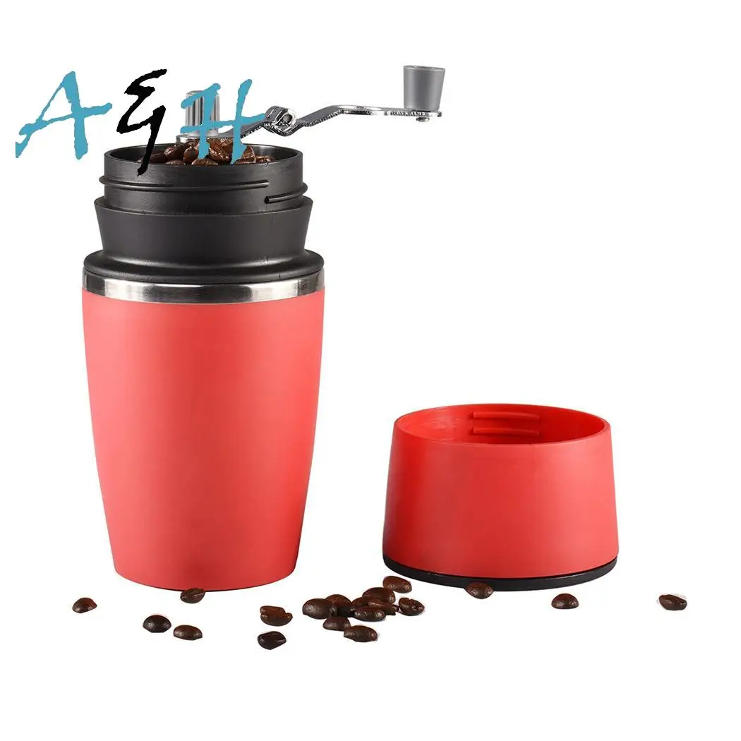 

Portable Hand-cranked Home Coffee Grinder Semi-automatic Coffee Red Kit Bar, Home, Kitchen Machine