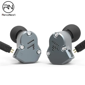 

Revonext QT2 2DD+1BA Hybrid Earphone Metal Stereo Music Earbud Noise Isolating 2 Pin Fever Heavy Bass Detachable Cable Headphone