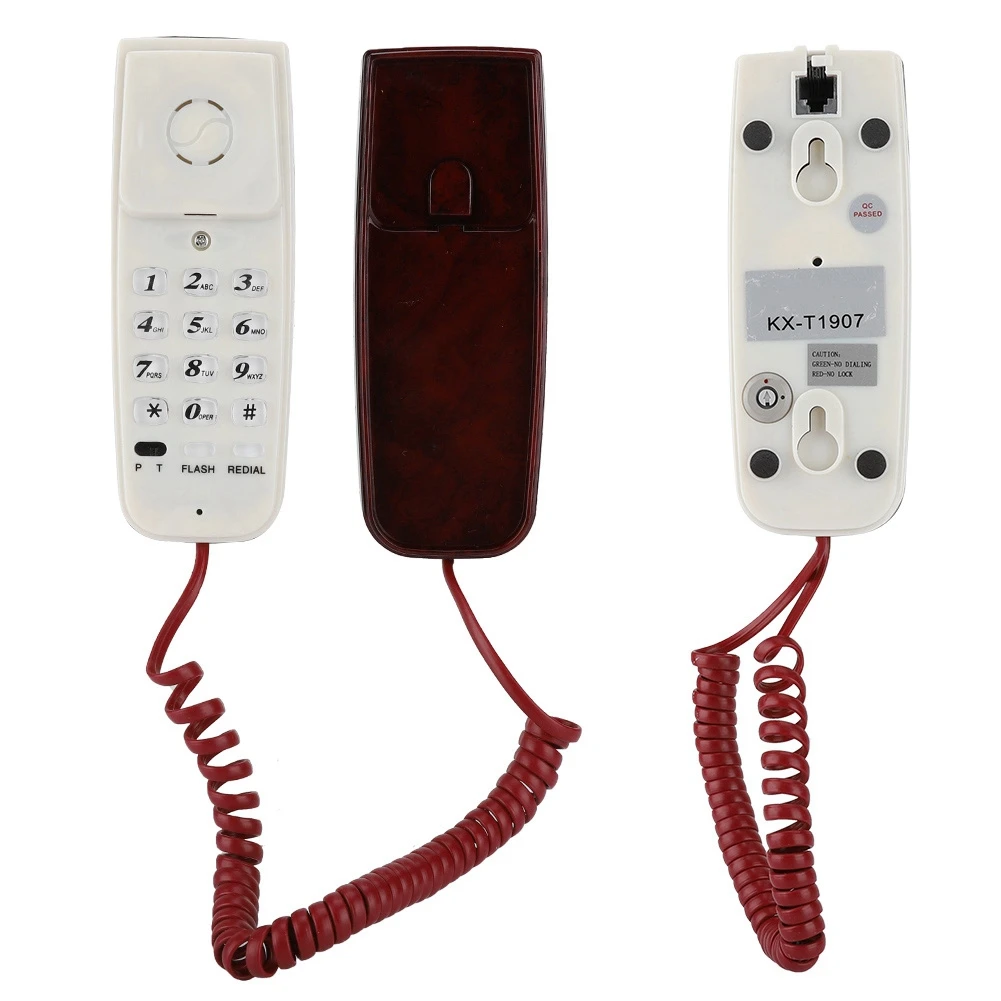 Домашний мини-телефон стационарный АОН телефонный проводный телефон Функция вспышки и последний номер функция повторного набора