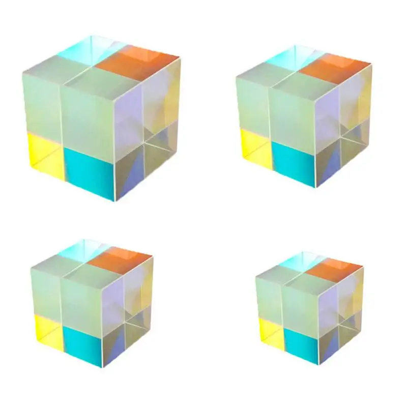 Multiple Colors Optical Glass Triple Prism 6 Sides Full Polishing Cube Prism Set Optics Teaching Ai - 32960346256