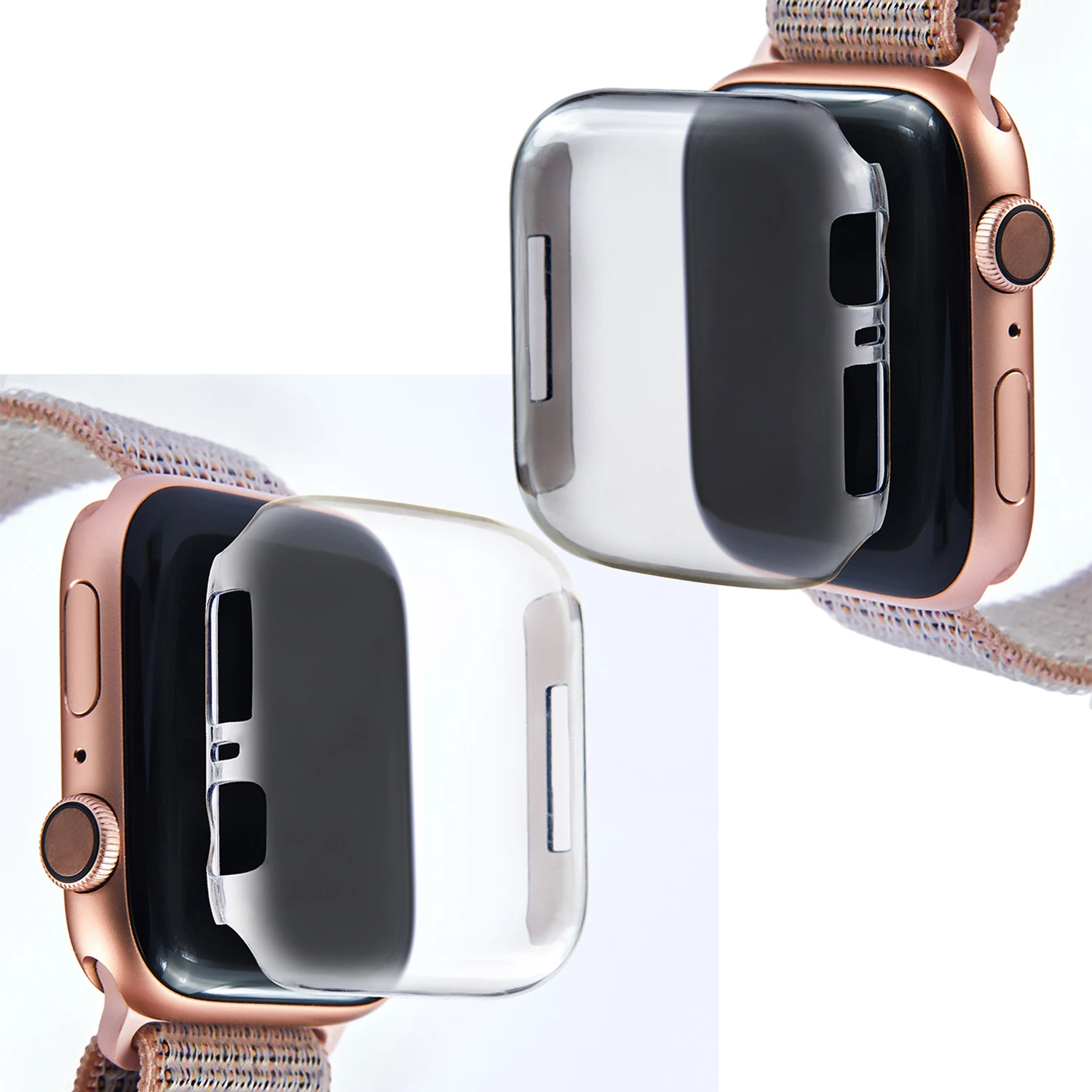 Модный прозрачный противоударный мягкий защитный чехол Besegad из ТПУ для Apple Watch iWatch