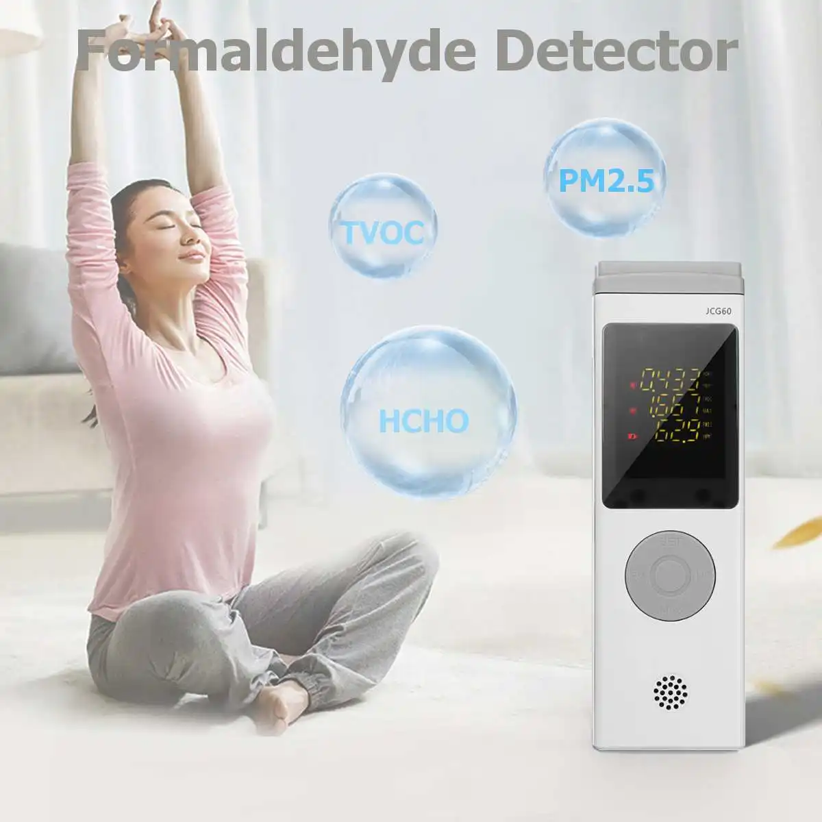 

Formaldehyde pm2.5 USB Charged HCHO TVOC PM2.5 Multifunctional Air Quality Pollution Monitor Formaldehyde Detector Home Office