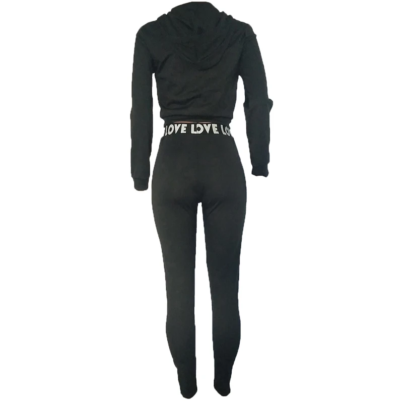New Letter Print Streetwear 2-Piece Set - Female Matching Tracksuit with Hoodies, Long Sleeve Pants - Urban Clothing Track Suit for Women image 3