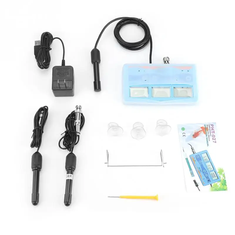 

pH Tester Water Monitor ORP EC CF Total dissolved solids Temperature Meter Thermometer US plug 110V / EU plug 220V Optional