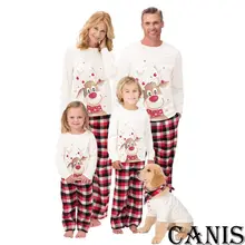 M-3XL От 6 месяцев до 9 лет; коллекция года; Семейные рождественские пижамы с принтом рождественского оленя; Семейные комплекты для взрослых, женщин и детей; рождественские пижамы; Семейный комплект