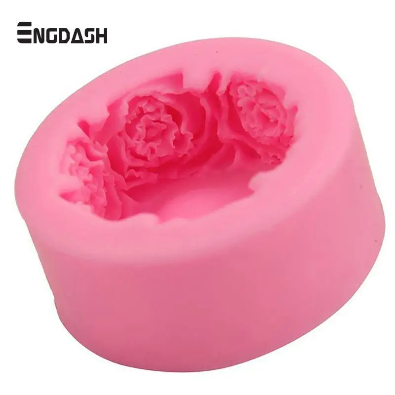 

ENGDASH 1pc 3D Silicone Fondant Mould DIY Baking Mold Rose Cylindrical Handmade Soap Cake Mold Cake Tool Candy Mold Baking Tool