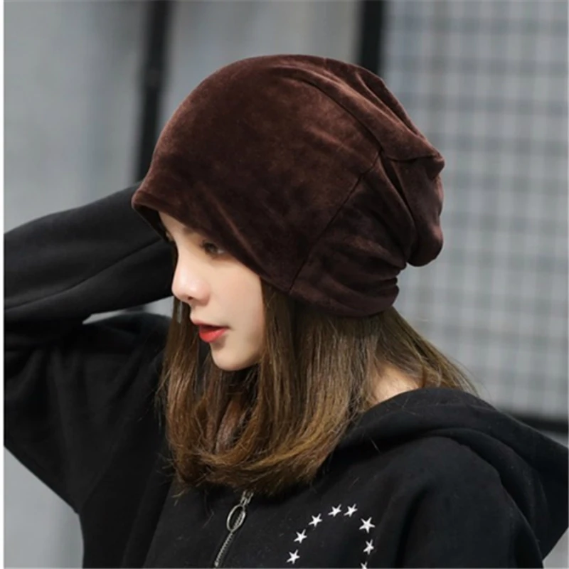 Autumn And Winter New Pattern Lint Head Cap Korean Solid Heap Hat Concise Leisure Time Earmuffs Baotou Confinement Hat