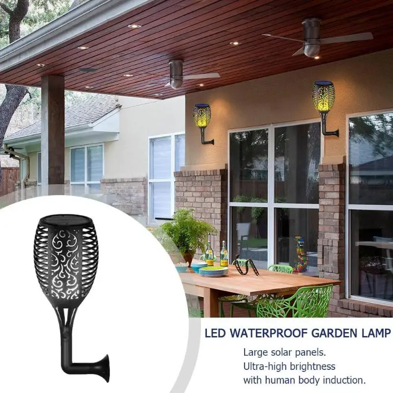 

Outdoor Waterproof Solar Lights 7 Colors Flickering Flame Torch Light