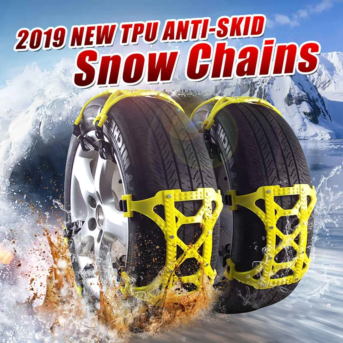 

1/3/6pcs TPU Snow Chains Universal Car Suit 165-265mm Tyre Winter Roadway Safety Tire Chains Snow Climbing Mud Ground Anti Slip