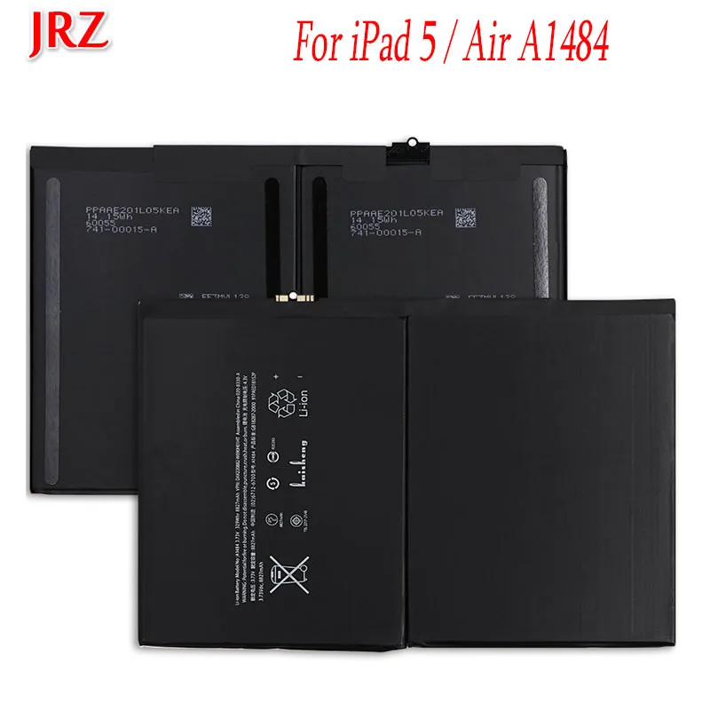 

JRZ 8827mAh For iPad 5/ Air Tablet Battery A1484 A1474 1475 For iPad 5 /Air Replacement Laptop Batteries