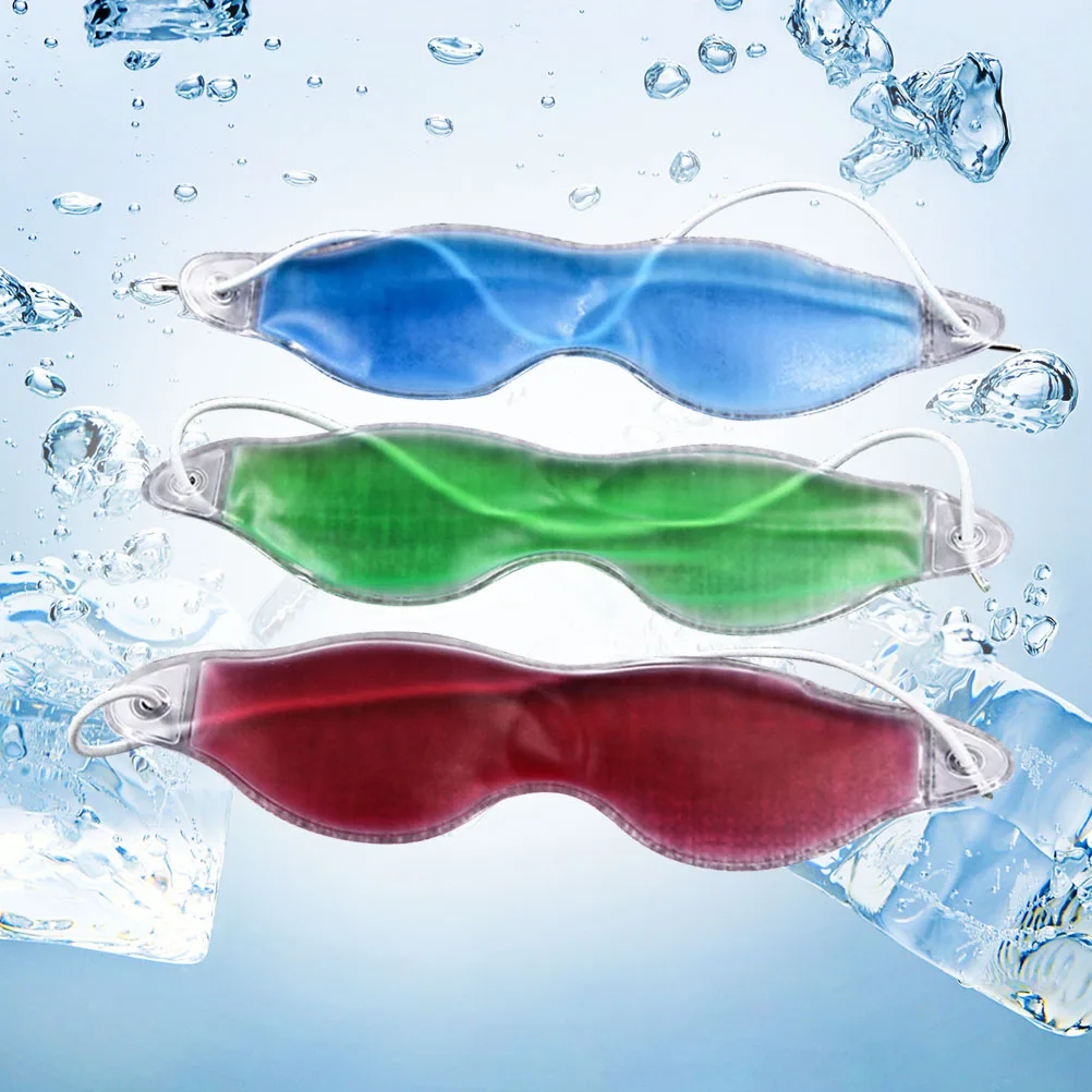 

3Pcs Relaxing Cooling Gel Eye Masks with Premium Non Toxic Safe Cryogenic Liquid Migraine Relief Relieves (Blue, Green and Red)
