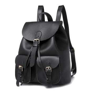 

Women'S Backpack Fashion Casual Pu Leather College Wind Bag Large Capacity