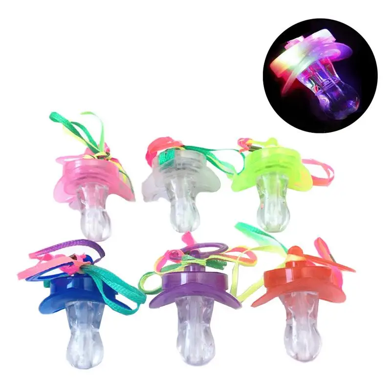 

12PCS/set Flashing Orthodontic LED Baby Care Pacifier Party Supplies Glow Toddler Nipple Whistle Flash Sticks bebe Toy Pacifier