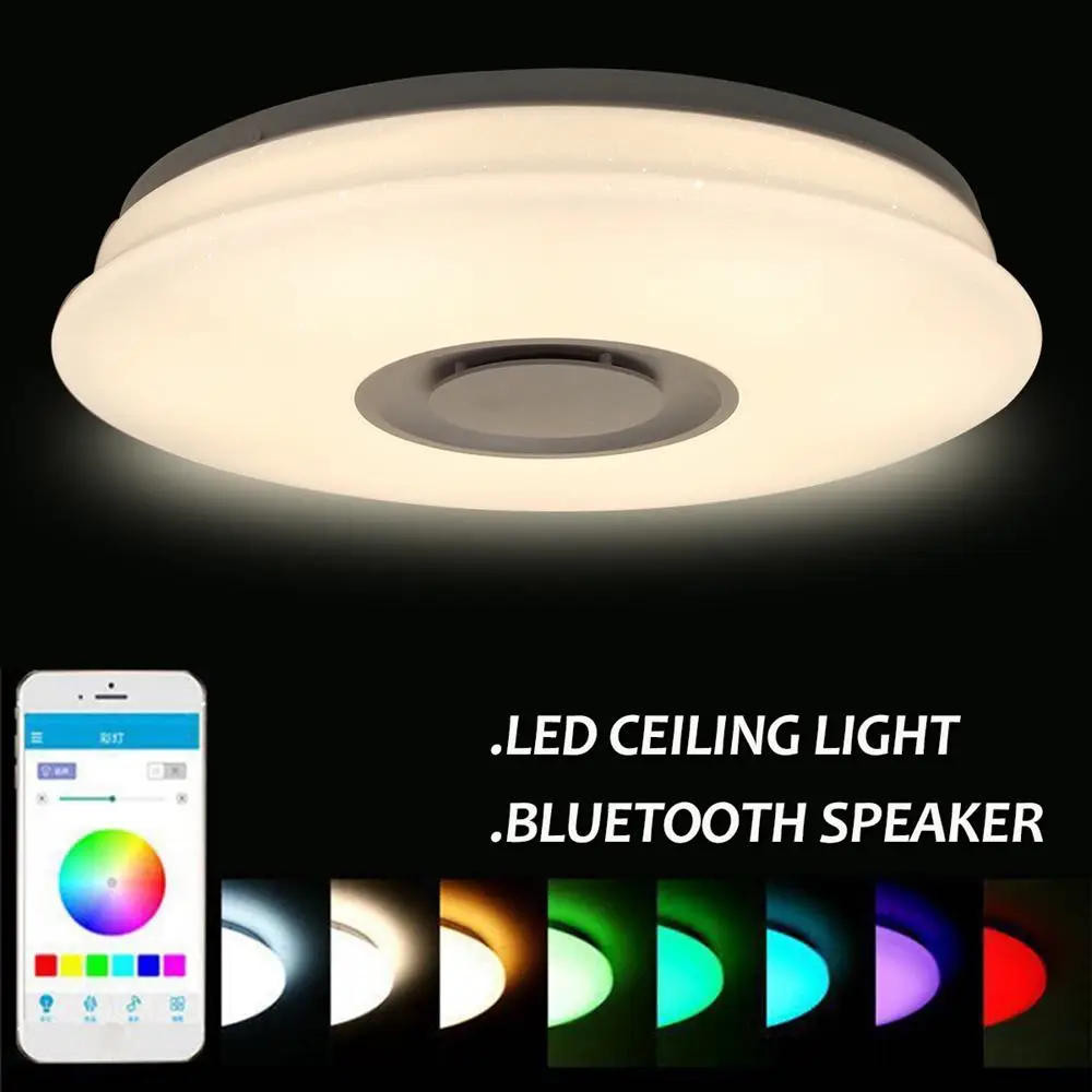 

36W Round RGB Smart Dimmable LED Ceiling Light bluetooth Music APP Control Panel Lamp Music Player for Living Room