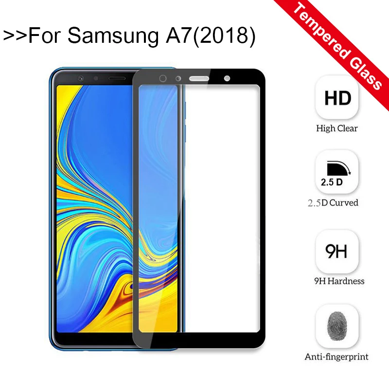Protective Glass For Samsung Galaxy A7 2018 A750 Screen Protector SM-A750 Tempered Film cover | Мобильные телефоны и