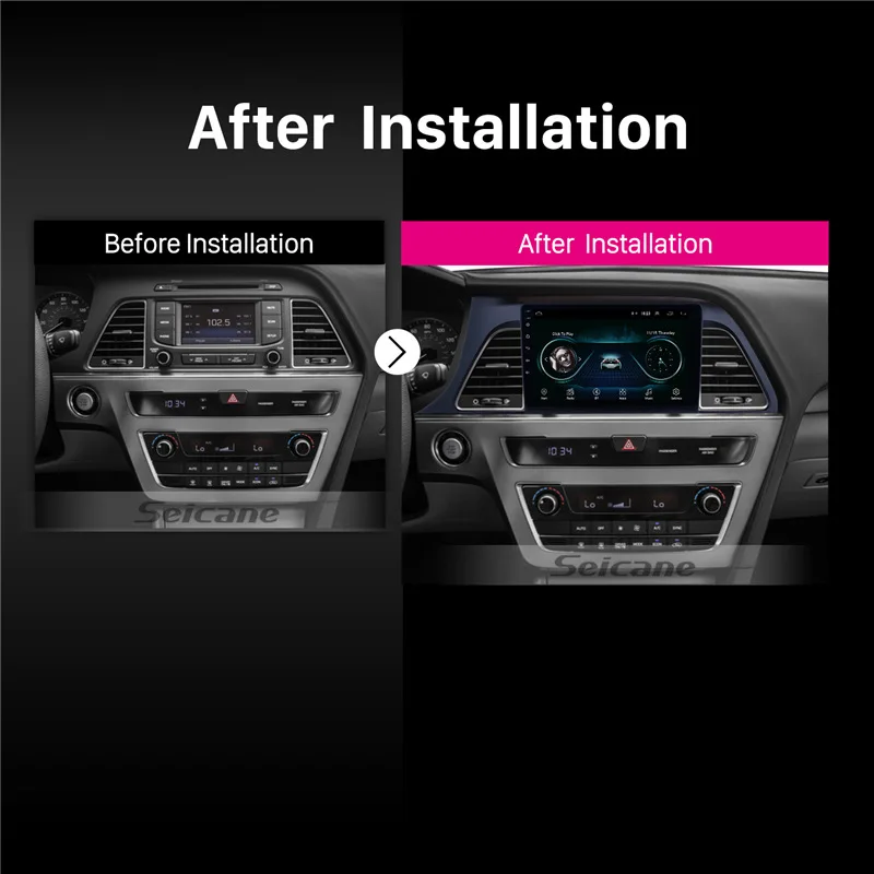 Seicane 9 &quotAndroid 8 1 1080P сенсорный экран автомобильное радио для 2015 2016 2017 Hyundai Sonata 2Din WIFI