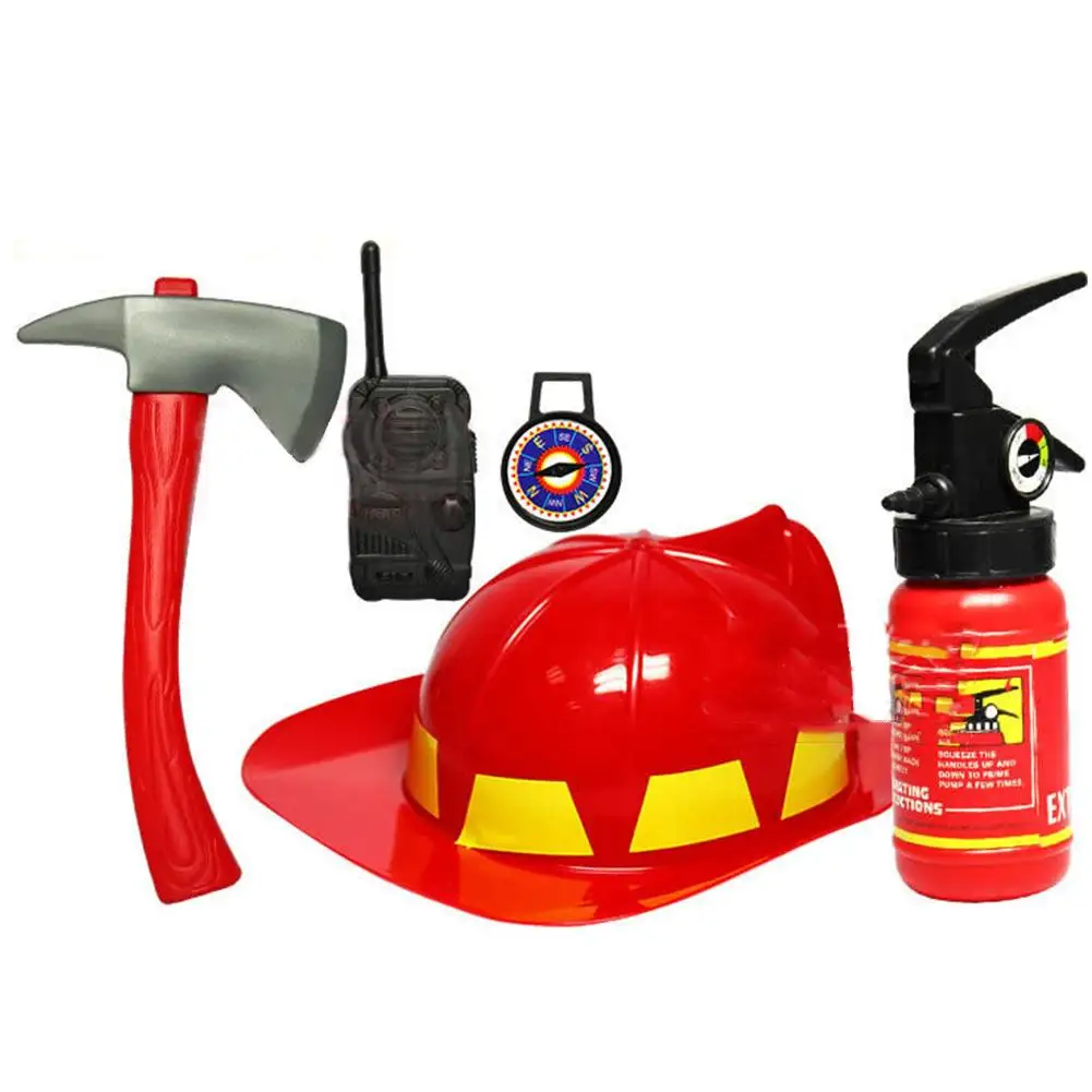 Детская моделирование ролевые игры огонь шапки пожарный косплэй игры игрушки для игрушечного домика пожарные развивающие огнетушители Playset