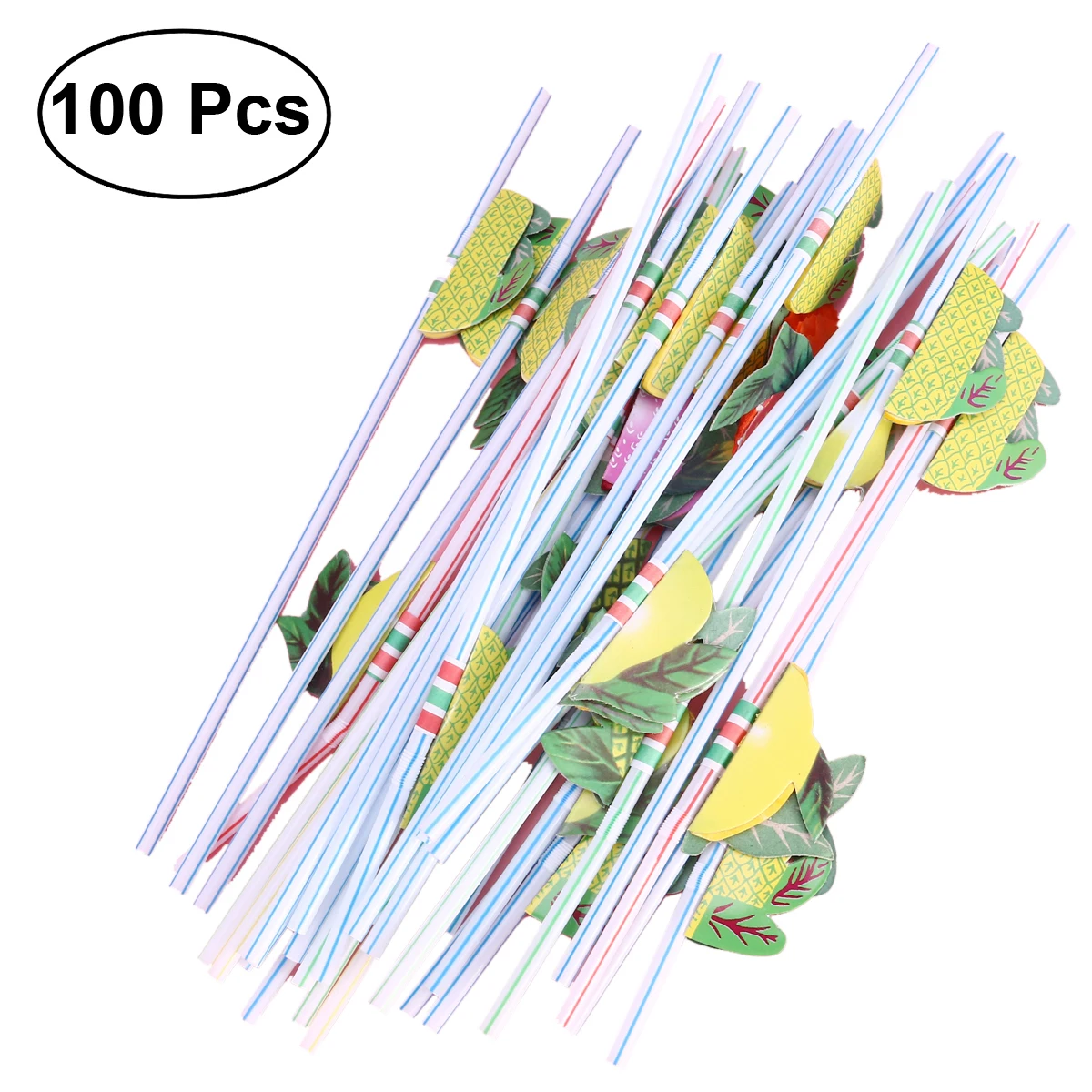 100 шт фруктовые Украшенные одноразовые трубочки присоски для питья для бара клуба DIY напиток