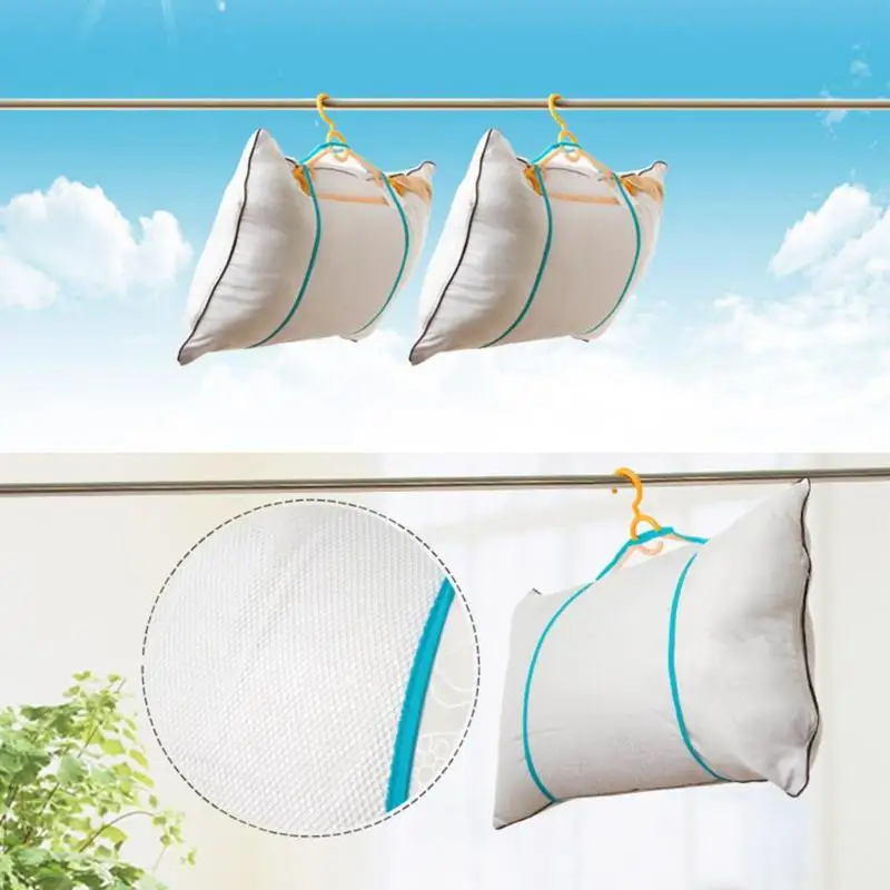 Folding Breathable Pillow Drying Nets Balcony Hanger Net Cushion Dry