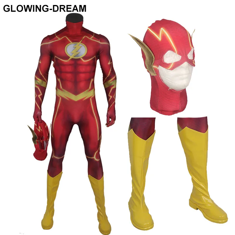 Glowing Dream High Quality Muscle Shade Flash Cosplay Costume With Mask