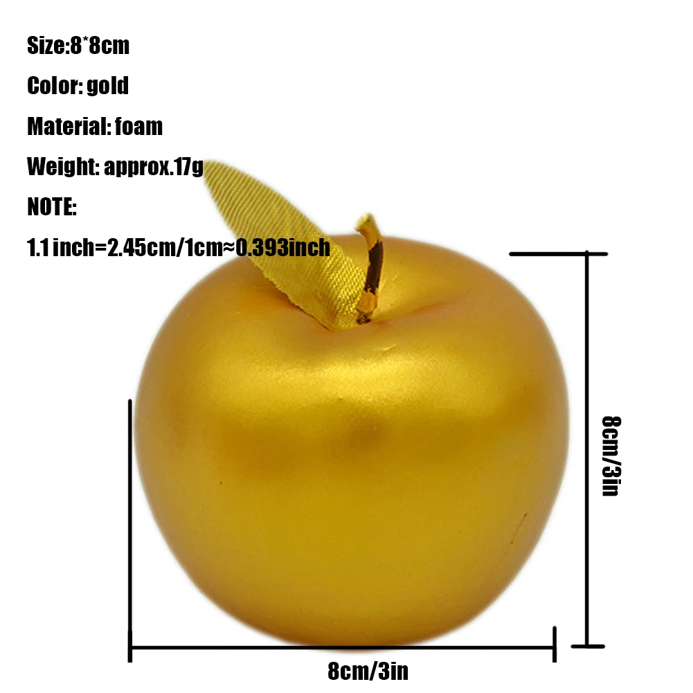 2 шт Золотое яблоко Искусственный фрукт Золотая форма орнамент Моделирование еда модель для поделок фотографии реквизит символ любви