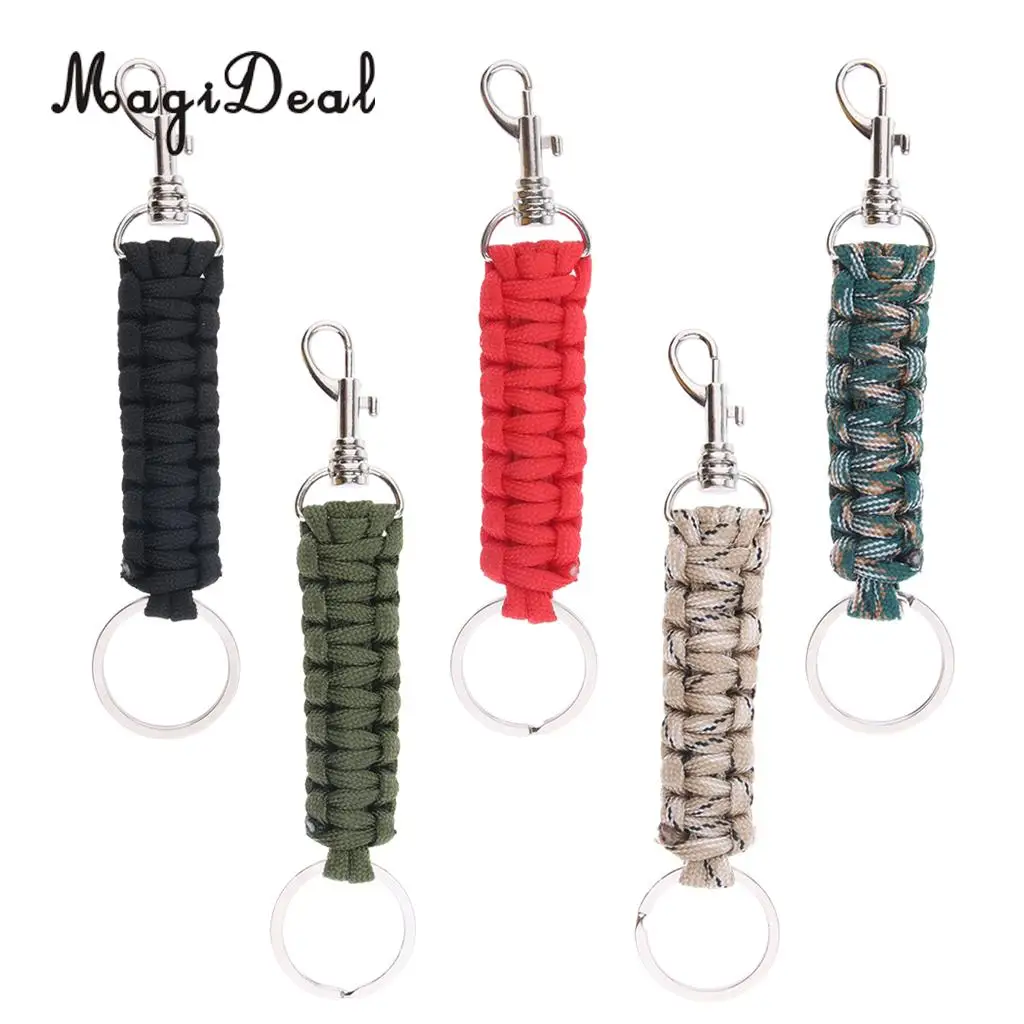 Outdoor Survival Paracord Keychain Keyring with Rotation Stainless