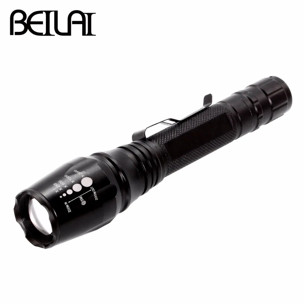 

XML T6 L2 LED Flashlight 5 Mode Zoomable LED Torch Flashlight Linterna Tactica Lamp Camping Light Use 18650 AAA Battery
