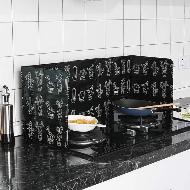 

Oil Splash Scald Proof Board Screen Kitchen Gas Stove Oil Removal Frying Cooking Guard Washable Aluminum Foil Board For Stove