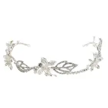 1 шт. повязка на голову перламутровый лист со стразами Прочная Красивая резинка на голову из сплава головной убор для женщин и девочек