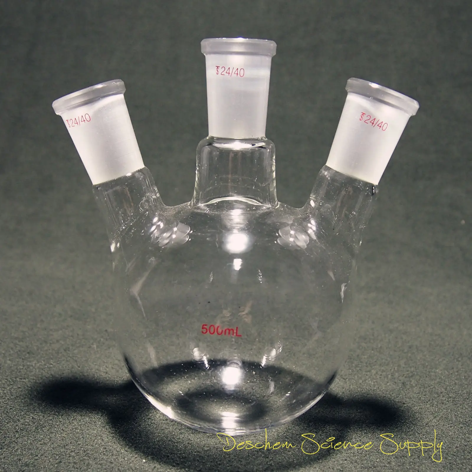 500ml,3-neck,24/40,Round bottom Glass Flask,Three Necks Lab Bottle,Heavy wall