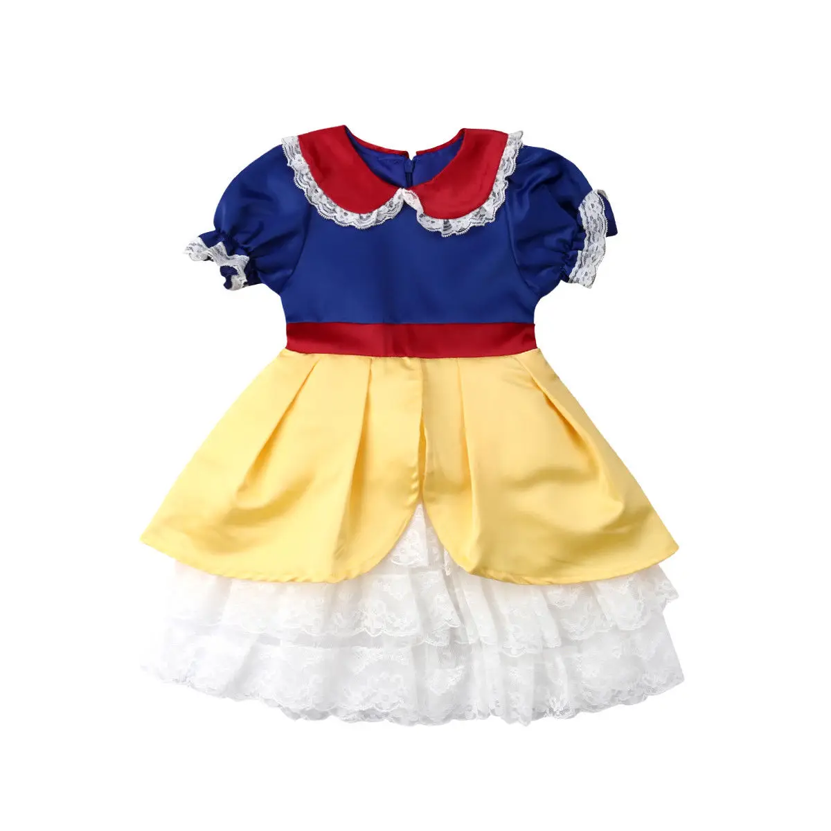

Fancy Toddler Kids Baby Girl Lace Tutu Ball Gown Sequins Bow Snow White Princess Girls Formal Pageant Party Dress Clothes