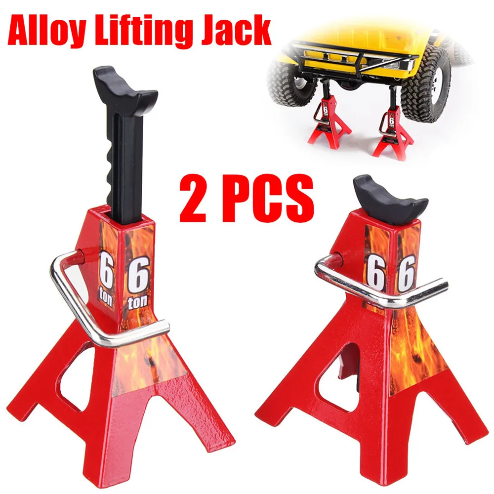 

2Pcs 6 TON Jack Stands for Axial SCX10 TAMIYA CC01 RC Trucks Set Alloy 1/10 Scale Car Remote Control Toy Parts Lifting Jack