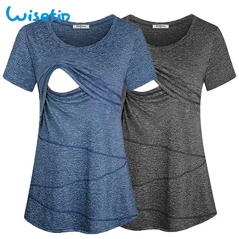 

Wisefin Fashion Women T-Shirt For Pregnancy Clothes Maternity Clothes Summer Clothes For Pregnant Women Breastfeeding Tops Tees