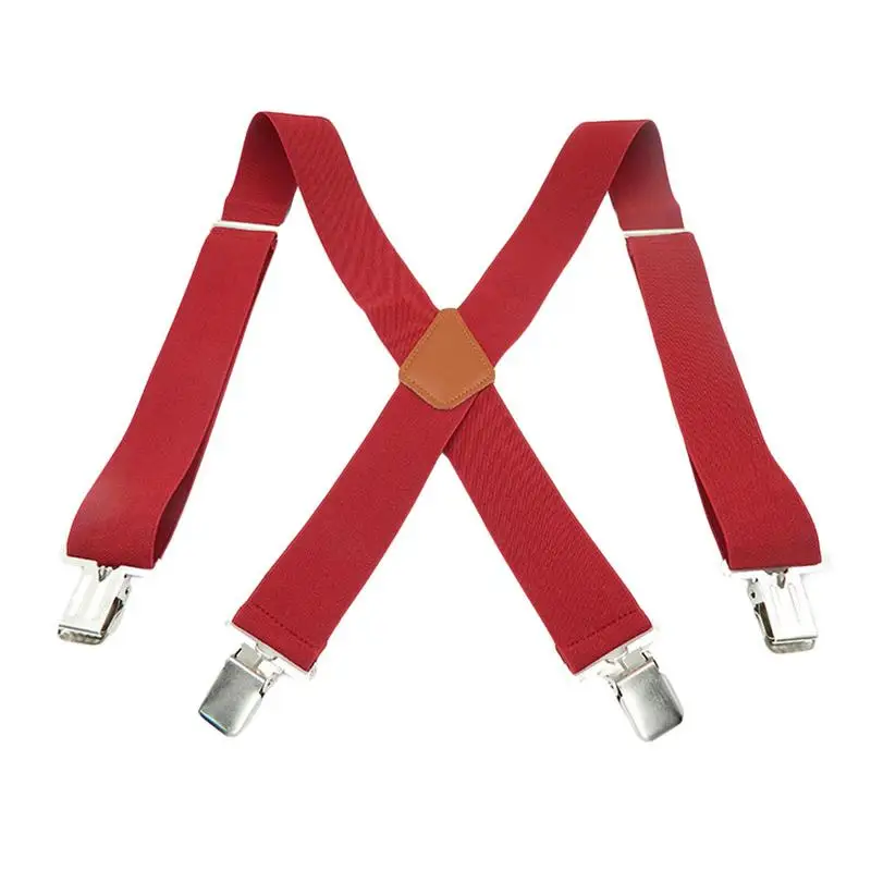 

1cs Men Widened 5CM Elastic Straps Men's Fashionable Simple Comfortable Braces 4 Clips Braces Strong 4 Buckle Casual Strap New