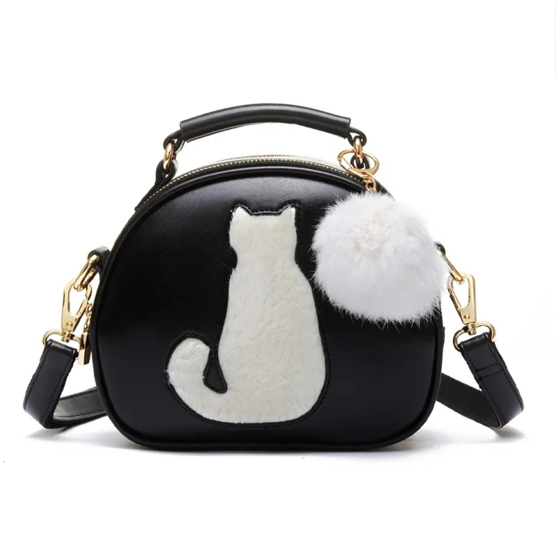 

2019 NewH03 Round Package Lovely Girl Heart Single Shoulder Xiegua Small Bag Kitten Diagonal Span Package Day Student Hand B165