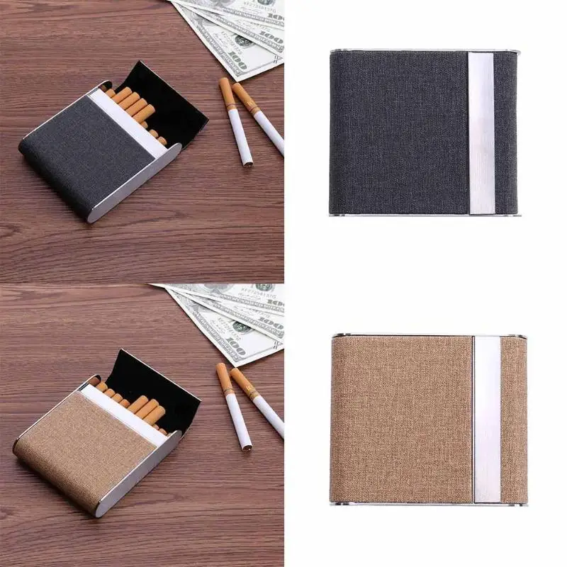 

Vintage Portable Pack 20 Tobacco Metal Cigarette Case Stainless Steel Smoke Box Cigarette Container Storage Holder Case Box Gift