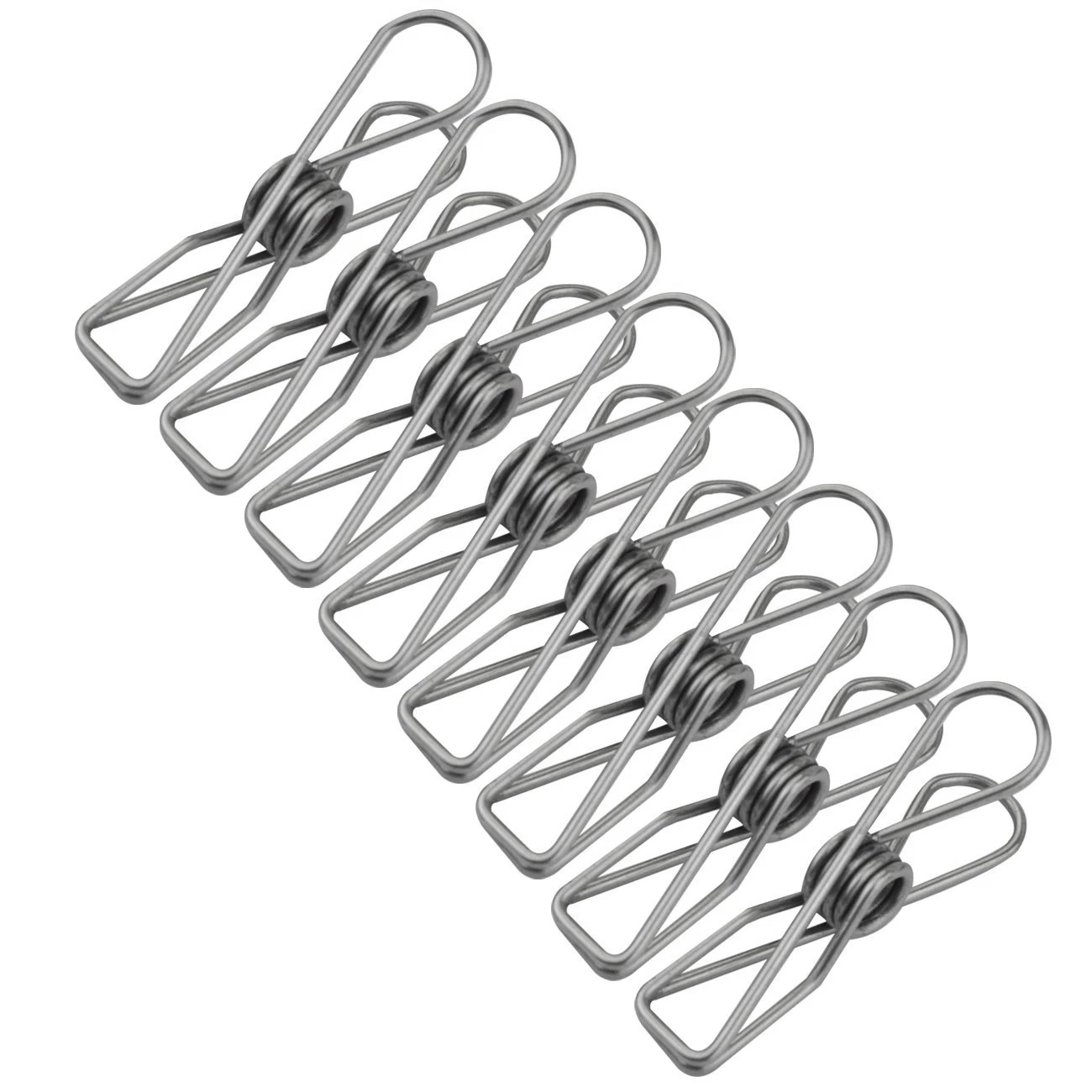 80pcs Stainless Steel Clothes Pins Utility Clips Hooks Clothesline Clip