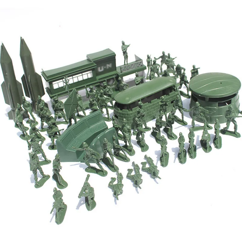  56Pcs 5cm Plastic Model Army military Toys Game Playset Best birthday Christmas gifts for Boys Toys