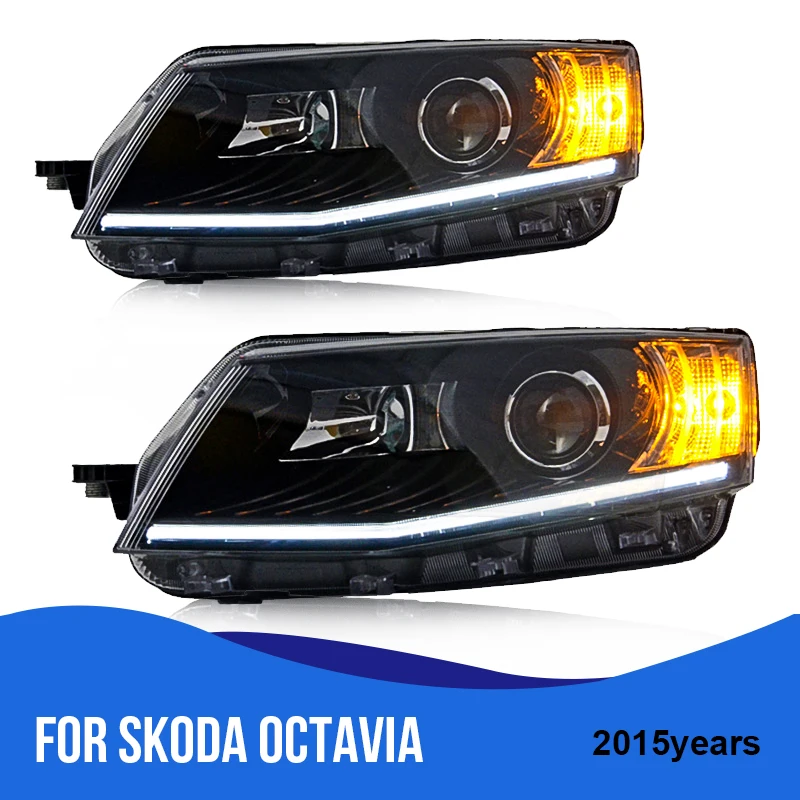 ROADOT Bi Xenon объектив ближнего света для Skoda Octavia 2015 автомобильный Стайлинг