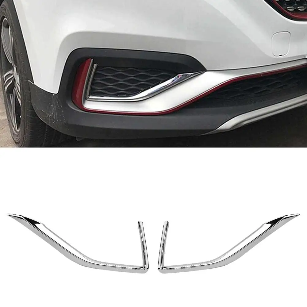 

2pcs Silver Chrome Car Auto Accessory ABS Front Fog Lamp Decoration Frame Cover Trim for Mg Zs Suv 2017-2018