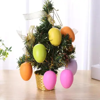 

12/18/20pcs Solid Color Easter Hand Painted Eggs Easter Decorative Toys for Children Kids Easter Party Pendants Ornaments Gifts