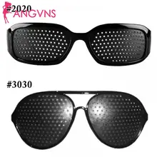 Черные очки, унисекс, для ухода за зрением, с отверстием, складные очки, для улучшения зрения, пластиковые, натуральные, для исцеления, для упражнений на глаза