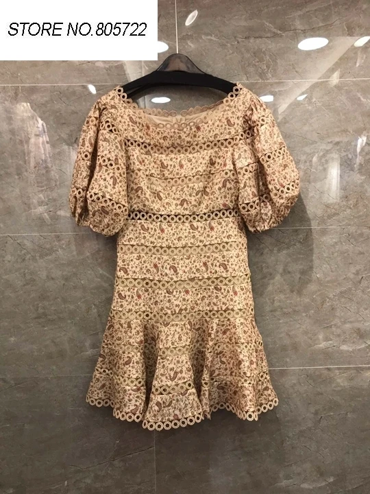 Vintage 2019 Sexy Lanterne Robe Club Femmes Parti Broderie De Printemps Manches Top Linge Évider Mini Été Qualité twfYfqZ