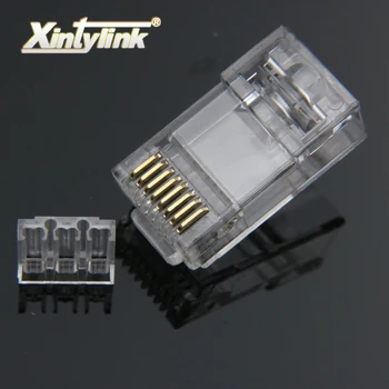 

xintylink rj45 connector cat6 ethernet cable plug cat 6 network rg rj 45 gold plated utp jack lan conector 8p8c unshielded 50pcs